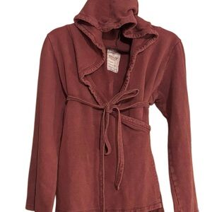 Women's Hooded Cardigan - Earthen Red